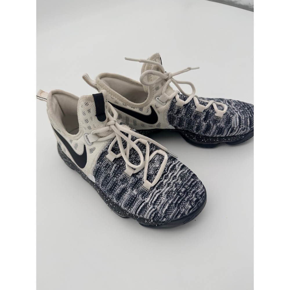 Nike Zoom KD 9 Oreo Black White Flyknit Basketball Sneakers Kids